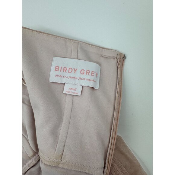 Birdie Grey Christina One-Shoulder Rose Tulle Floor-Length Formal Dress Size Sma - Picture 6 of 8